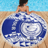 Personalised Samoa Safata College Beach Blanket Samoan Pattern - Wonder Print Shop