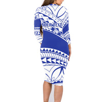Personalised Samoa Safata College Family Matching Long Sleeve Bodycon Dress and Hawaiian Shirt Samoan Pattern - Wonder Print Shop