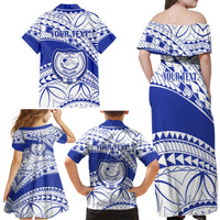 Personalised Samoa Safata College Family Matching Off Shoulder Maxi Dress and Hawaiian Shirt Samoan Pattern - Wonder Print Shop
