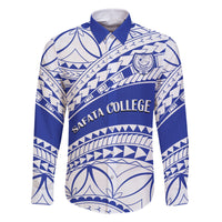 Personalised Samoa Safata College Family Matching Off Shoulder Maxi Dress and Hawaiian Shirt Samoan Pattern - Wonder Print Shop