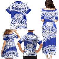 Personalised Samoa Safata College Family Matching Puletasi Dress and Hawaiian Shirt Samoan Pattern - Wonder Print Shop