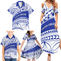 Personalised Samoa Safata College Family Matching Summer Maxi Dress and Hawaiian Shirt Samoan Pattern - Wonder Print Shop