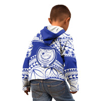 Personalised Samoa Safata College Kid Hoodie Samoan Pattern - Wonder Print Shop