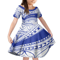 Personalised Samoa Safata College Kid Short Sleeve Dress Samoan Pattern - Wonder Print Shop
