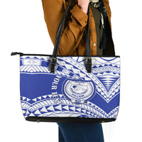 Personalised Samoa Safata College Leather Tote Bag Samoan Pattern - Wonder Print Shop