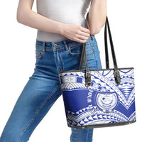Personalised Samoa Safata College Leather Tote Bag Samoan Pattern - Wonder Print Shop