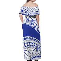 Personalised Samoa Safata College Off Shoulder Maxi Dress Samoan Pattern - Wonder Print Shop
