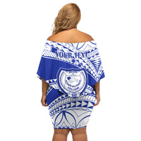 Personalised Samoa Safata College Off Shoulder Short Dress Samoan Pattern - Wonder Print Shop