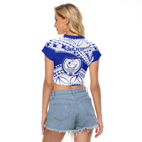 Personalised Samoa Safata College Raglan Cropped T Shirt Samoan Pattern - Wonder Print Shop