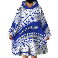 Personalised Samoa Safata College Wearable Blanket Hoodie Samoan Pattern - Wonder Print Shop