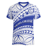Personalised Samoa Safata College Women V Neck T Shirt Samoan Pattern - Wonder Print Shop