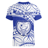 Personalised Samoa Safata College Women V Neck T Shirt Samoan Pattern - Wonder Print Shop