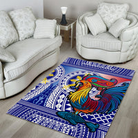 Personalised Philippines Area Rug Filipino Sarimanok With Polynesian Tattoo - Wonder Print Shop