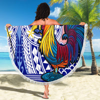 Personalised Philippines Beach Blanket Filipino Sarimanok With Polynesian Tattoo - Wonder Print Shop