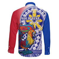 Personalised Philippines Family Matching Long Sleeve Bodycon Dress and Hawaiian Shirt Filipino Sarimanok With Polynesian Tattoo - Wonder Print Shop