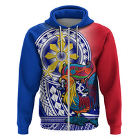 Personalised Philippines Hoodie Filipino Sarimanok With Polynesian Tattoo - Wonder Print Shop