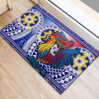 Personalised Philippines Rubber Doormat Filipino Sarimanok With Polynesian Tattoo - Wonder Print Shop