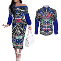 samoa-685-couples-matching-off-the-shoulder-long-sleeve-dress-and-long-sleeve-button-shirt-samoan-coat-of-arms-simple-style