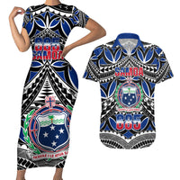 Samoa 685 Couples Matching Short Sleeve Bodycon Dress and Hawaiian Shirt Samoan Coat Of Arms Simple Style - Wonder Print Shop