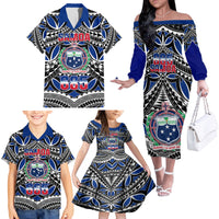Samoa 685 Family Matching Off Shoulder Long Sleeve Dress and Hawaiian Shirt Samoan Coat Of Arms Simple Style - Wonder Print Shop