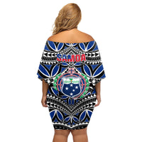 Samoa 685 Family Matching Off Shoulder Short Dress and Hawaiian Shirt Samoan Coat Of Arms Simple Style - Wonder Print Shop