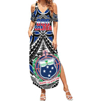 Samoa 685 Family Matching Summer Maxi Dress and Hawaiian Shirt Samoan Coat Of Arms Simple Style - Wonder Print Shop