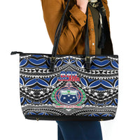 Samoa 685 Leather Tote Bag Samoan Coat Of Arms Simple Style - Wonder Print Shop