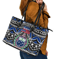 Samoa 685 Leather Tote Bag Samoan Coat Of Arms Simple Style - Wonder Print Shop