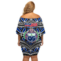 Samoa 685 Off Shoulder Short Dress Samoan Coat Of Arms Simple Style - Wonder Print Shop