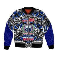 Samoa 685 Sleeve Zip Bomber Jacket Samoan Coat Of Arms Simple Style - Wonder Print Shop