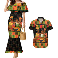 Happy Kwanzaa Couples Matching Mermaid Dress and Hawaiian Shirt African-American Culture Celebration - Wonder Print Shop