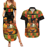 Happy Kwanzaa Couples Matching Summer Maxi Dress and Hawaiian Shirt African-American Culture Celebration - Wonder Print Shop