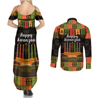 Happy Kwanzaa Couples Matching Summer Maxi Dress and Long Sleeve Button Shirt African-American Culture Celebration - Wonder Print Shop