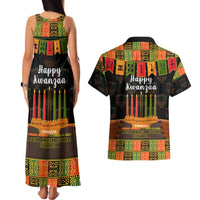 Happy Kwanzaa Couples Matching Tank Maxi Dress and Hawaiian Shirt African-American Culture Celebration - Wonder Print Shop
