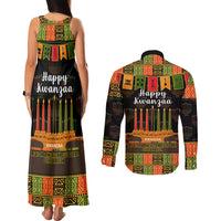 Happy Kwanzaa Couples Matching Tank Maxi Dress and Long Sleeve Button Shirt African-American Culture Celebration - Wonder Print Shop