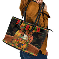 Happy Kwanzaa Leather Tote Bag African-American Culture Celebration - Wonder Print Shop
