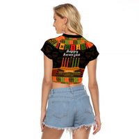 Happy Kwanzaa Raglan Cropped T Shirt African-American Culture Celebration - Wonder Print Shop