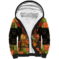 Happy Kwanzaa Sherpa Hoodie African-American Culture Celebration - Wonder Print Shop