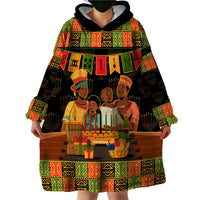 Happy Kwanzaa Wearable Blanket Hoodie African-American Culture Celebration - Wonder Print Shop