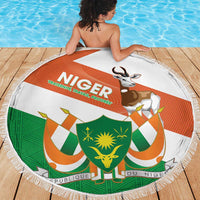 Niger Republic Day Beach Blanket Coat Of Arms With Dama Gazelle - Wonder Print Shop