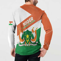 Niger Republic Day Button Sweatshirt Coat Of Arms With Dama Gazelle - Wonder Print Shop