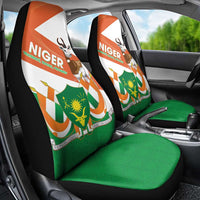 Niger Republic Day Car Seat Cover Coat Of Arms With Dama Gazelle - Wonder Print Shop
