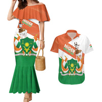 Niger Republic Day Couples Matching Mermaid Dress and Hawaiian Shirt Coat Of Arms With Dama Gazelle - Wonder Print Shop