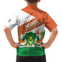 Niger Republic Day Family Matching Long Sleeve Bodycon Dress and Hawaiian Shirt Coat Of Arms With Dama Gazelle - Wonder Print Shop