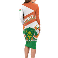 Niger Republic Day Family Matching Long Sleeve Bodycon Dress and Hawaiian Shirt Coat Of Arms With Dama Gazelle - Wonder Print Shop