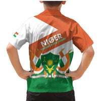 Niger Republic Day Family Matching Mermaid Dress and Hawaiian Shirt Coat Of Arms With Dama Gazelle - Wonder Print Shop