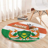 Niger Republic Day Round Carpet Coat Of Arms With Dama Gazelle