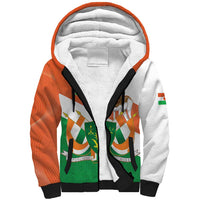 Niger Republic Day Sherpa Hoodie Coat Of Arms With Dama Gazelle - Wonder Print Shop