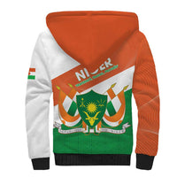 Niger Republic Day Sherpa Hoodie Coat Of Arms With Dama Gazelle - Wonder Print Shop