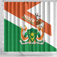 Niger Republic Day Shower Curtain Coat Of Arms With Dama Gazelle
